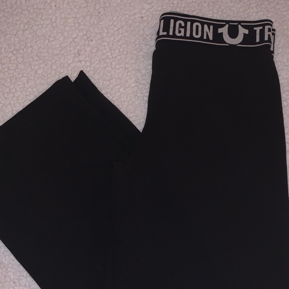 RE WORKED “TRUE RELIGION” HIGH WAIST WIDE LEG CROP PANTS - Picture 6 of 10